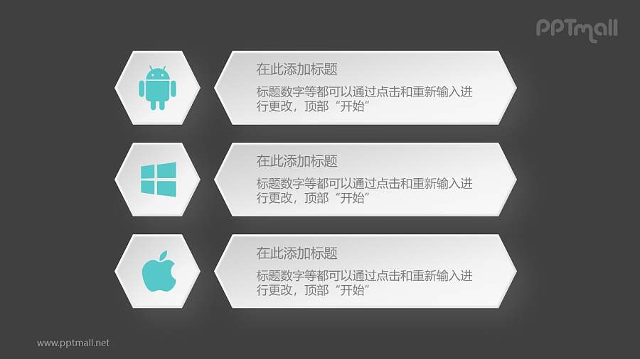 安卓微软iOS操作系统对比PPT模板图示下载