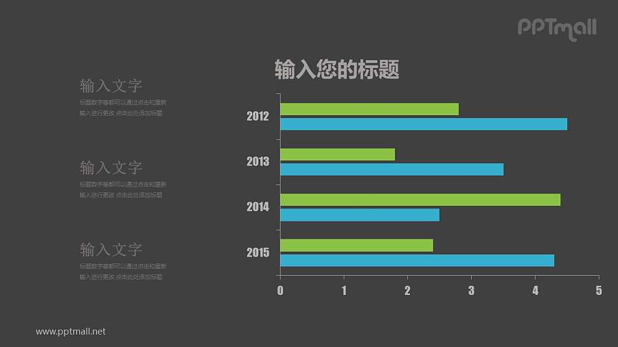 4组条形图对比关系时间轴PPT模板图示下载