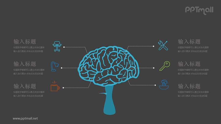 医学生物对大脑功能的分析PPT模板图示下载