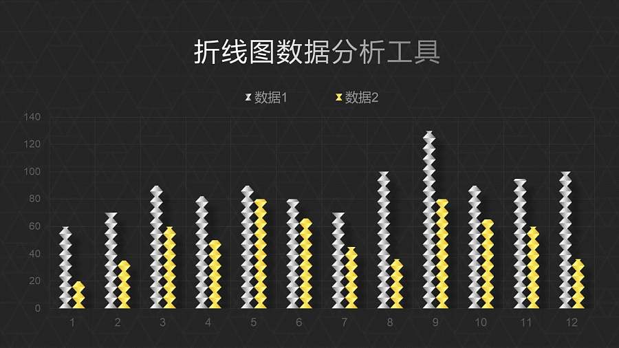 异形的柱状图PPT图表模板素材下载