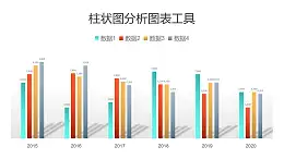 多数据对比柱状图分析图表工具PPT图表下载