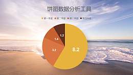 含背景四季度数据对比分析饼图PPT图表下载