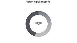 银灰色圆环图PPT图表下载