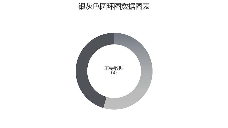 银灰色圆环图PPT图表下载