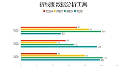 彩色条形图数据分析工具PPT图表下载