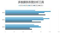 蓝色多数据条形图分析工具PPT图表下载