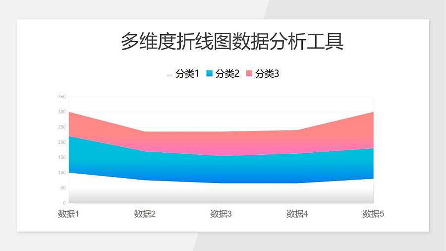 三组数据展示面积图数据分析工具PPT图表下载