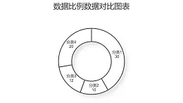 黑白简约镂空圆环图PPT图表下载