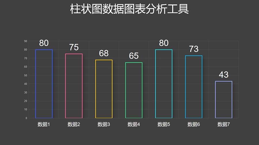 彩色简约柱状图数据分析PPT图表下载