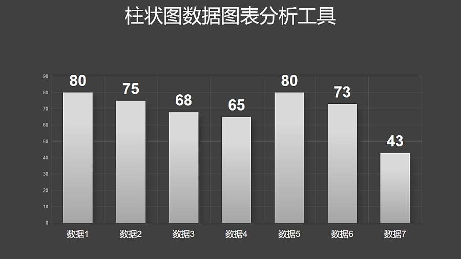 黑白简约柱状图数据分析PPT图表下载