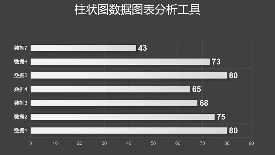 黑白简约条形图数据分析工具PPT图表下载