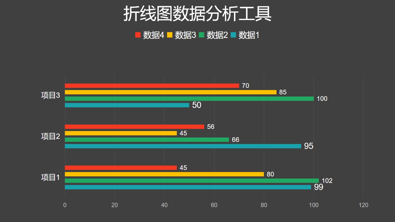 彩色條形圖數(shù)據(jù)分析工具PPT圖表下載