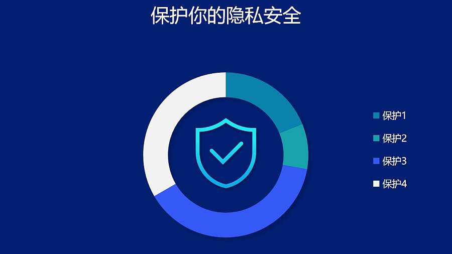 冷色调圆环图数据分析工具PPT图表下载