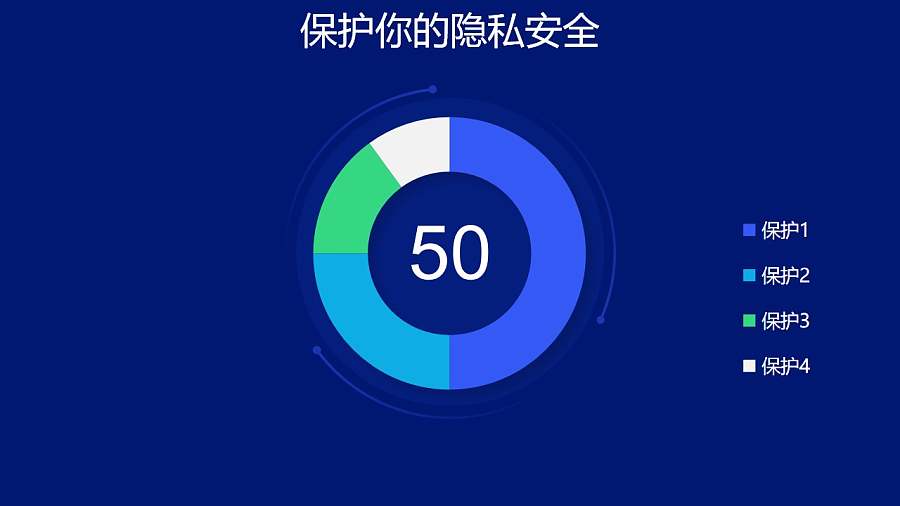 蓝色圆环图数据分析工具PPT图表下载