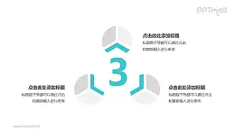 3个灰绿色拼图并列关系逻辑图PPT模板