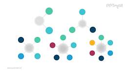 5种圆形图片连接的并列关系逻辑图PPT模板