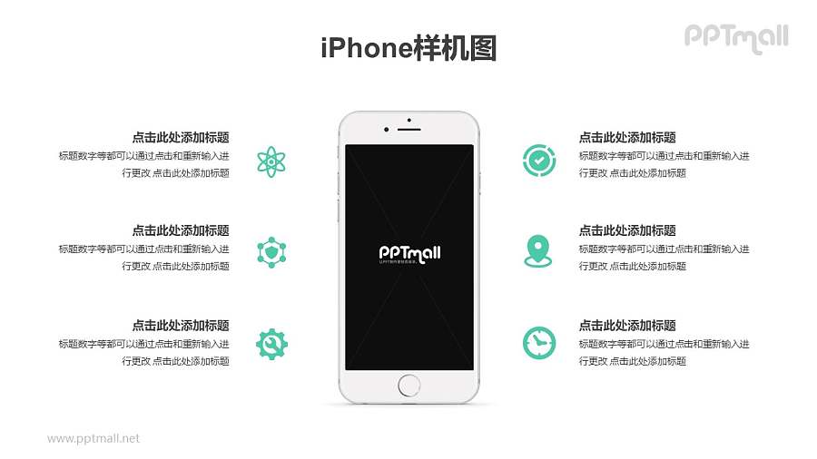 苹果iPhone6/7/6S/7S Plus手机屏幕样机PPT模板素材下载