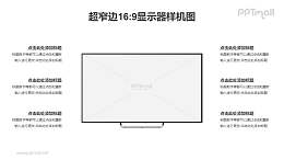 超窄边框16:9金属显示器PPT样机素材下载