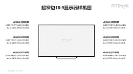 超窄边框16:9金属显示器PPT样机素材下载