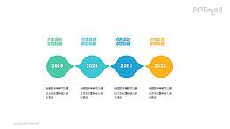 4个椭圆形组成的时间轴递进关系PPT模板