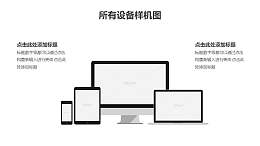 台式电脑笔记本电脑平板手机4设备样机PPT素材模板下载