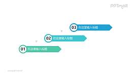 3个带序号的彩色箭头递进关系PPT模板