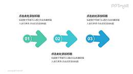 3个带序号的箭头依次连接递进关系PPT模板