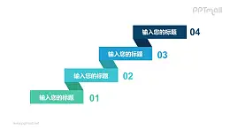 4个带序号的立体彩色折纸目录递进关系PPT模板