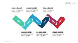 6个依次连接的彩色箭头递进关系PPT模板