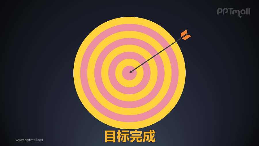 飞箭射中靶心PPT动画模板素材下载