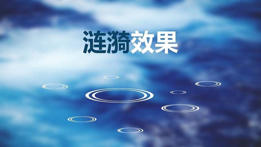 蓝色背景阴雨天涟漪场景PPT动画模板素材下载