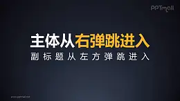 標題從右彈跳進入PPT動畫模板素材下載