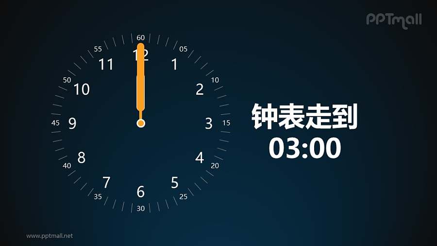 钟表定时旋转计时倒计时PPT动画模板素材下载