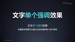 文字进入特效单个强调PPT动画模板素材下载
