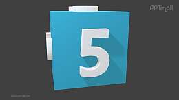 金属质感数字三维缩小倒计时PPT动画模板素材下载