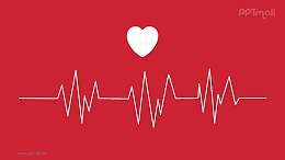 跳动的爱心心电图PPT动画模板素材下载