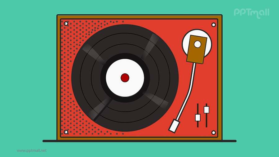 仿真音乐播放器PPT动画模板素材下载
