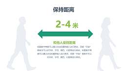COVID-19新型冠状病毒安全距离2-4米PPT图示素材下载
