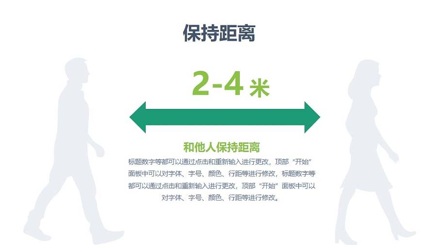 COVID-19新型冠状病毒安全距离2-4米PPT图示素材下载