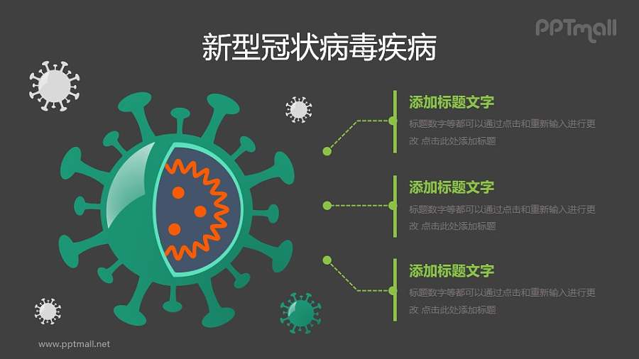 COVID-19新型冠状病毒内部结构PPT图示素材下载