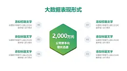 六边形微立体绿色总分关系PPT图示下载