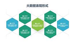 7个部分六边形阵列PPT图示样式下载