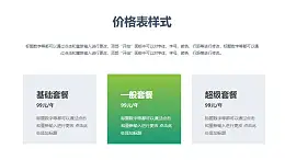 不同套餐价格表PPT样式素材下载