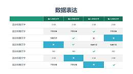常规带勾和叉的对比表格PPT素材模板下载