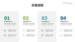 4部分内容组成的多文字时间轴PPT素材模板