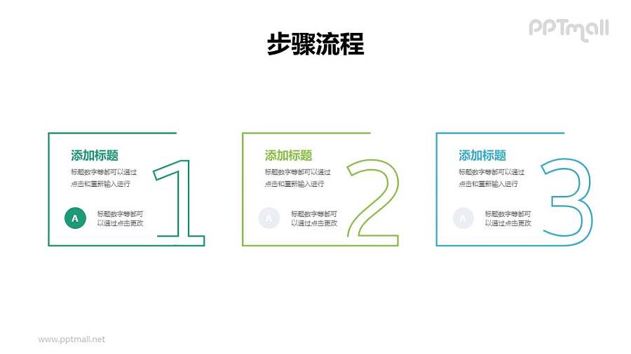 3个并列关系的线条数字目录导航PPT素材