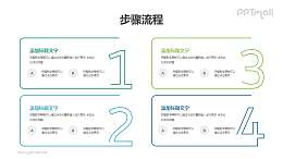 4个并列关系的圆角矩形线条数字目录导航PPT素材