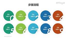 10个半圆+数字组成的目录导航PPT素材模板