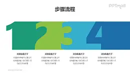 4部分数字创意时间轴PPT素材模板