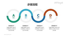 4个彩色圆圈并列/递进关系PPT图示素材